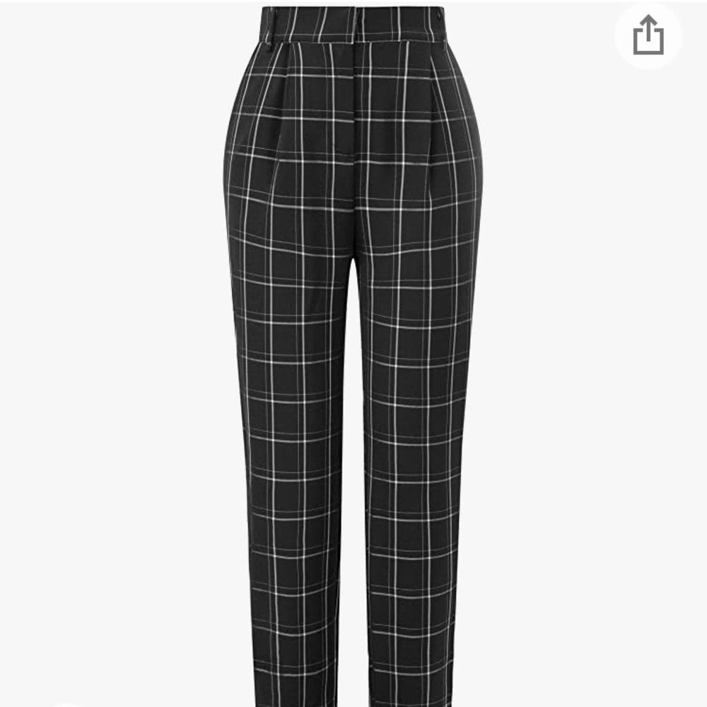 Women's Casual Plaid Work Pants